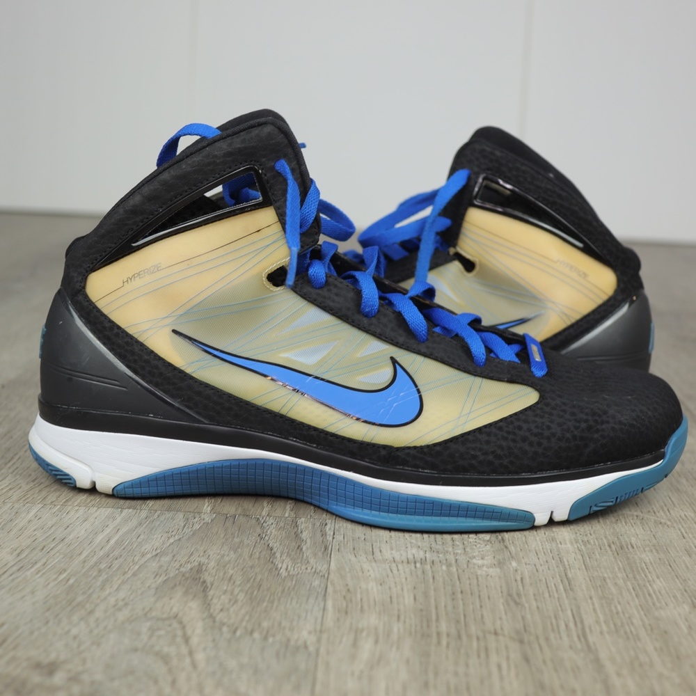 Nike Hyperize Flywire Basketball Size 12.5 Black Blue 367173-041